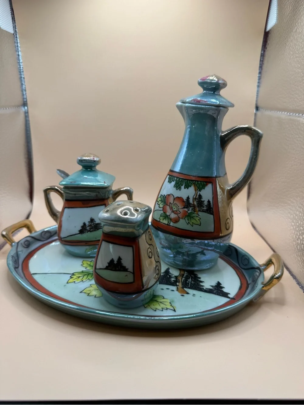 Vintage TT Takito Lusterware Condiment Set